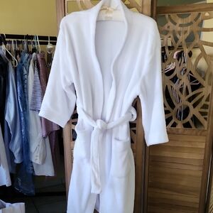 Bebe Cream and White Plush Robe